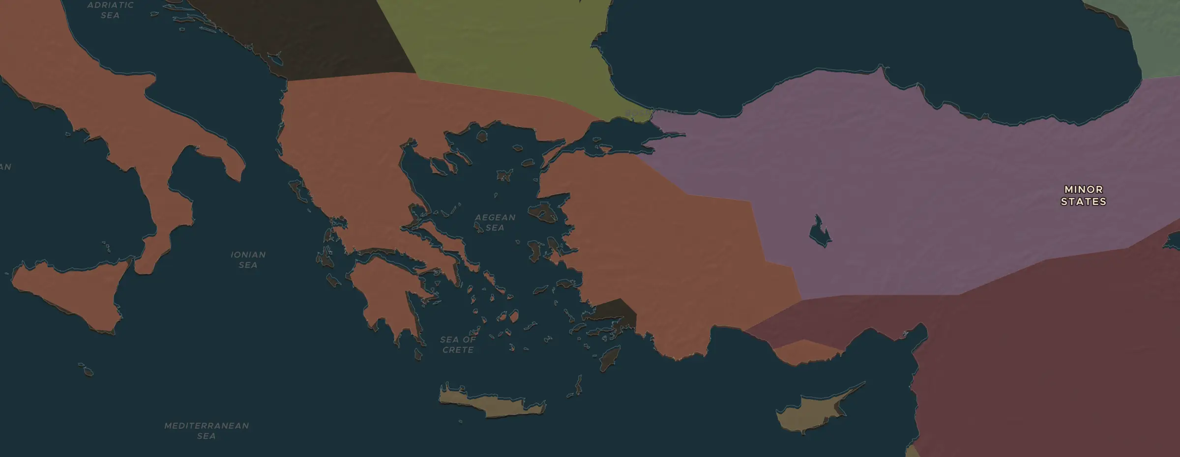 El mapa de ChronoAtlas en 31 a. C., con los lugares que visita esta lección