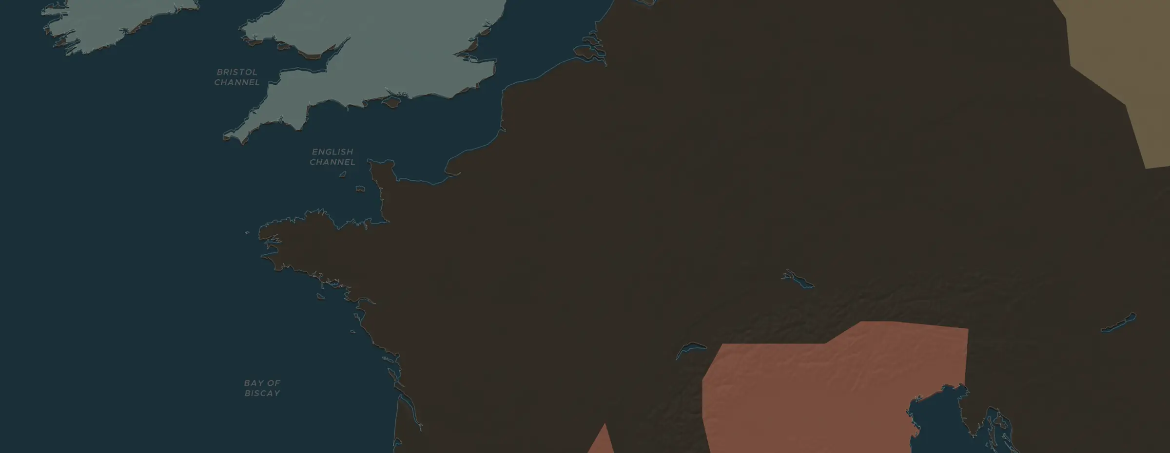 La carte ChronoAtlas en 58 av. J.-C., avec les lieux étudiés dans cette séquence