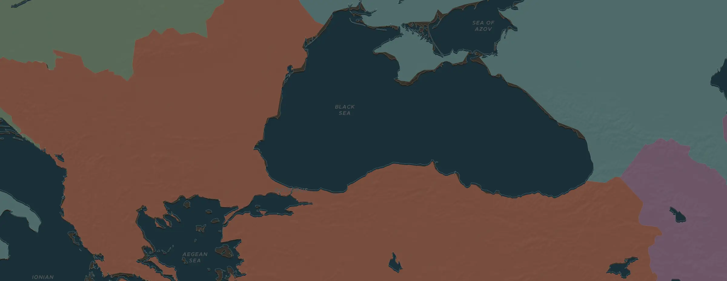 Die ChronoAtlas-Karte im Jahr 1854 n. Chr., mit allen Stationen dieser Stunde