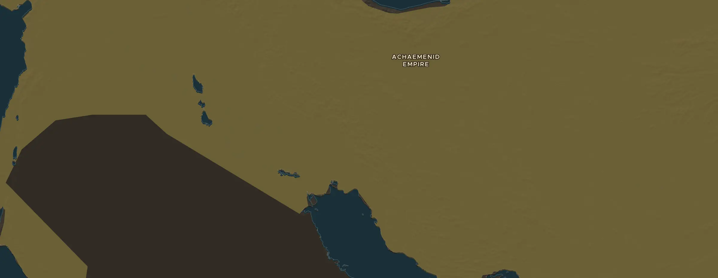 El mapa de ChronoAtlas en 500 a. C., con los lugares que visita esta lección
