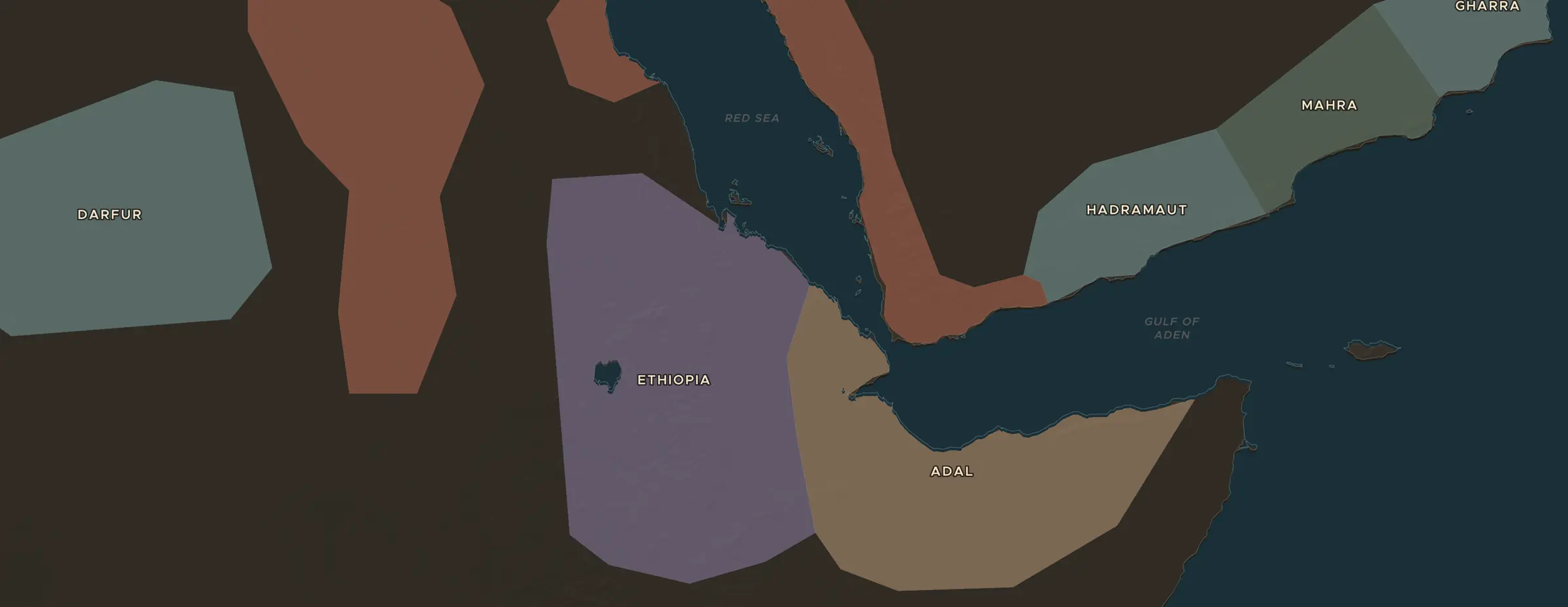 De ChronoAtlas-kaart in 1530 n.Chr., met de plekken uit deze les