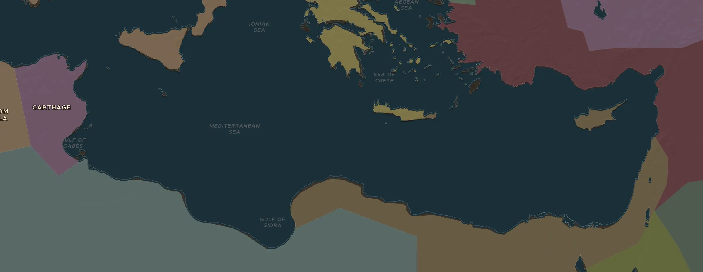 Die ChronoAtlas-Karte im Jahr 200 v. Chr., mit allen Stationen dieser Stunde