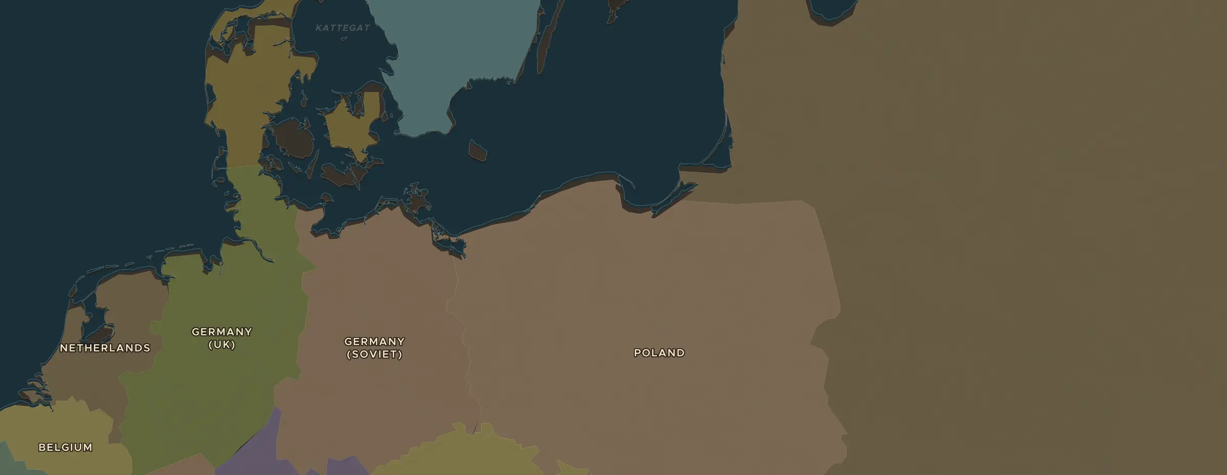 La carte ChronoAtlas en 1938 apr. J.-C., avec les lieux étudiés dans cette séquence