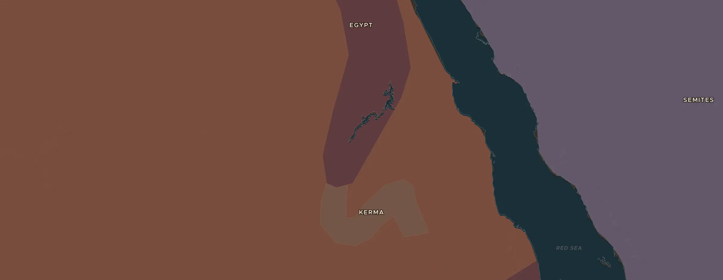De ChronoAtlas-kaart in 2000 v.Chr., met de plekken uit deze les