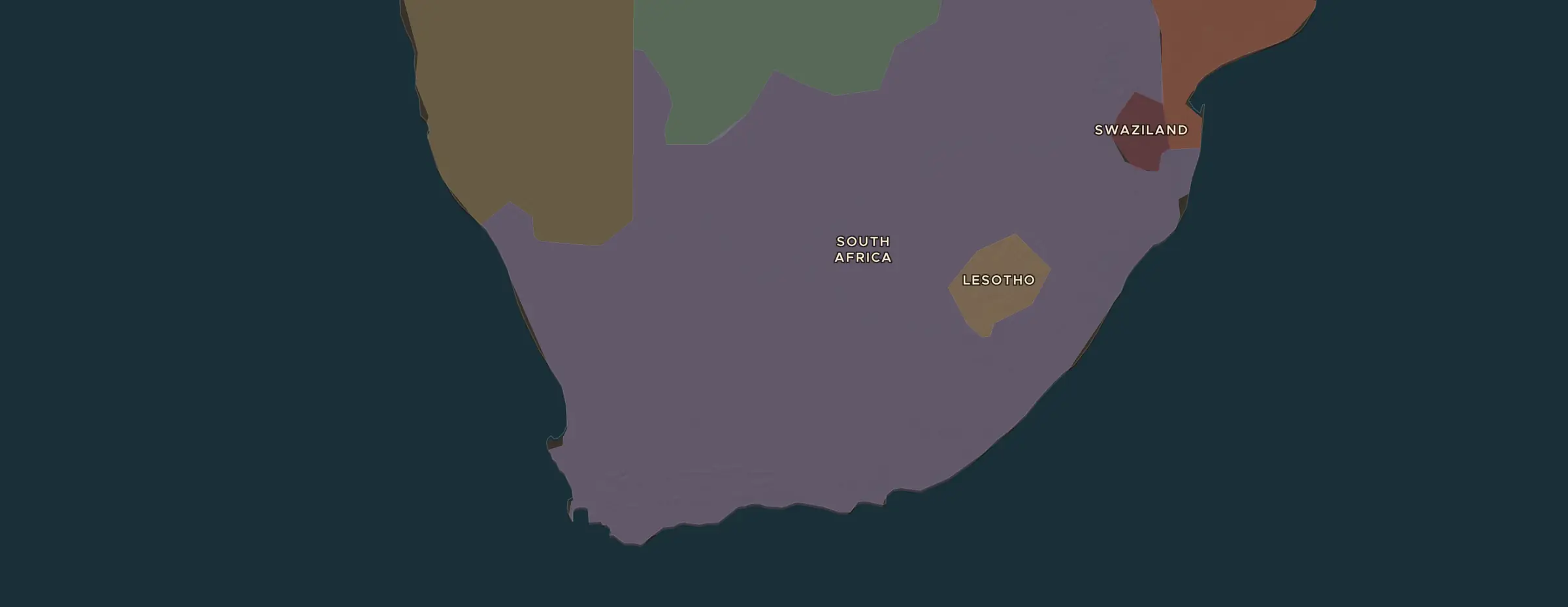 De ChronoAtlas-kaart in 1994 n.Chr., met de plekken uit deze les
