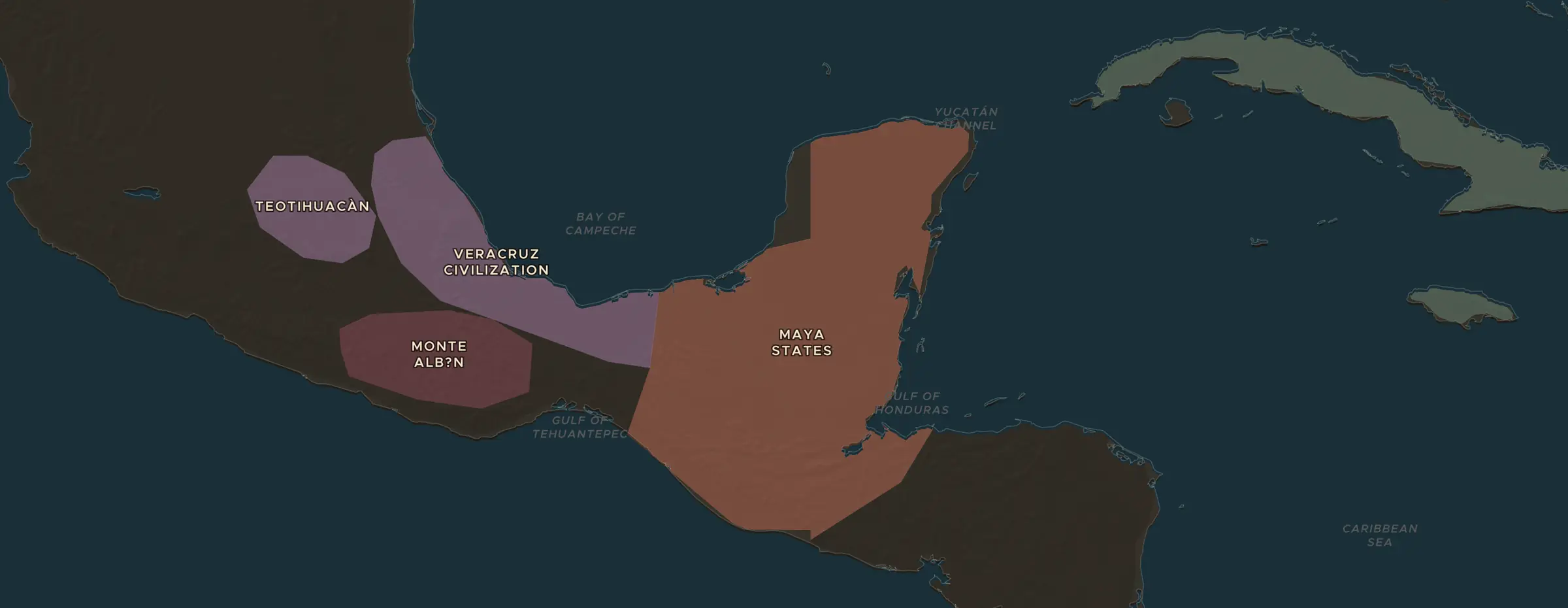 El mapa de ChronoAtlas en 700 d. C., con los lugares que visita esta lección