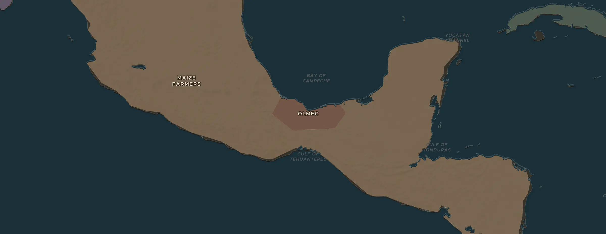 El mapa de ChronoAtlas en 1000 a. C., con los lugares que visita esta lección