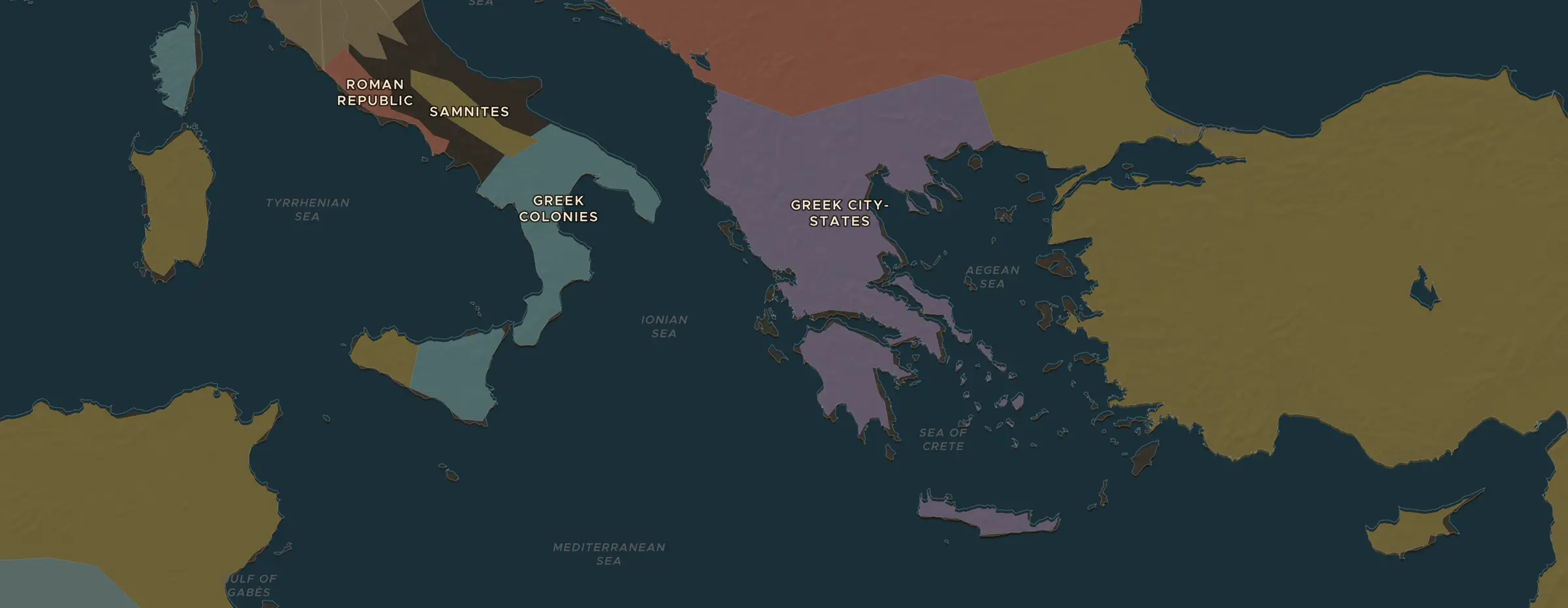 Die ChronoAtlas-Karte im Jahr 404 v. Chr., mit allen Stationen dieser Stunde