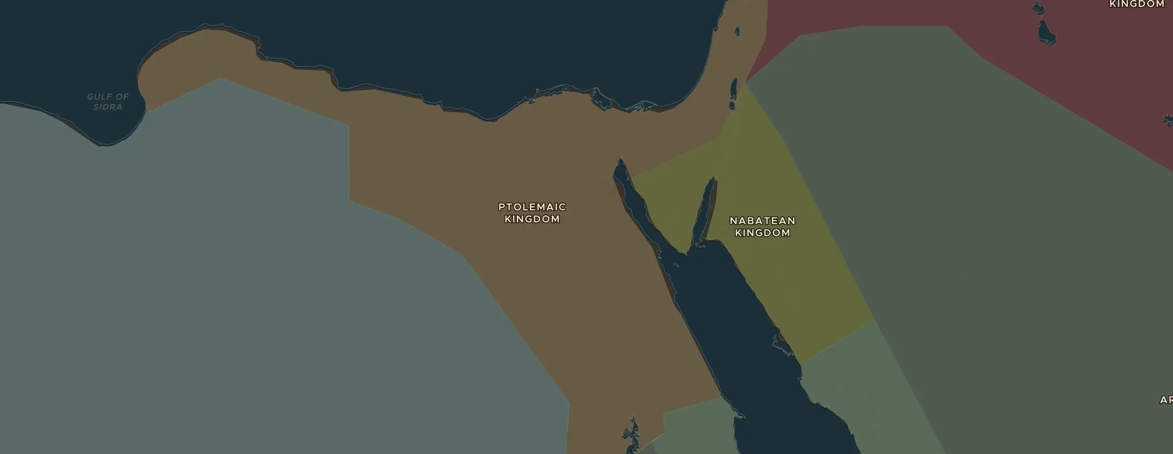 Die ChronoAtlas-Karte im Jahr 200 v. Chr., mit allen Stationen dieser Stunde