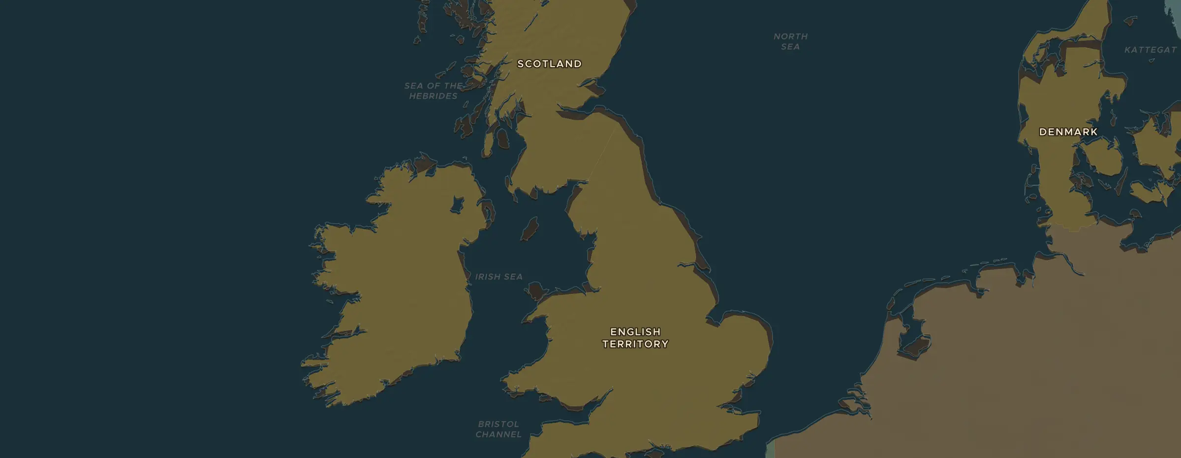 De ChronoAtlas-kaart in 1300 n.Chr., met de plekken uit deze les