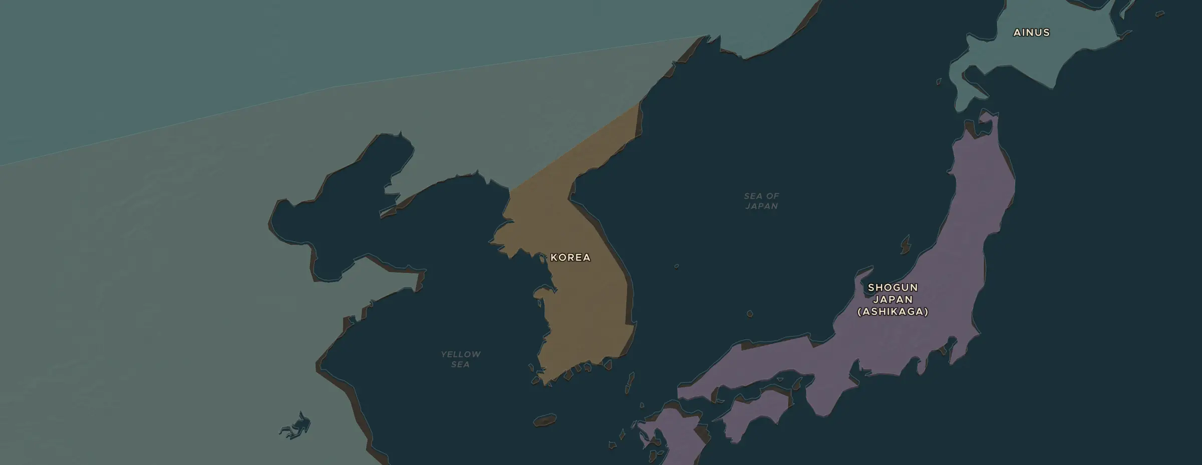 De ChronoAtlas-kaart in 1446 n.Chr., met de plekken uit deze les