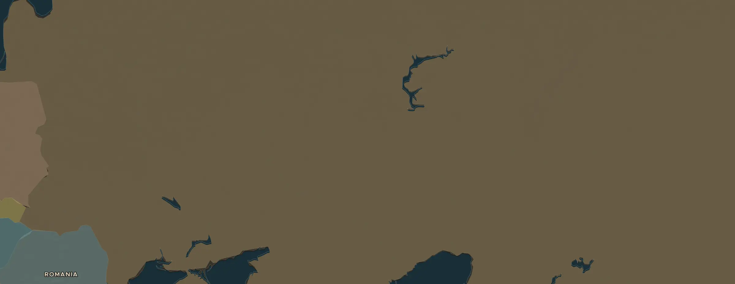 De ChronoAtlas-kaart in 1938 n.Chr., met de plekken uit deze les