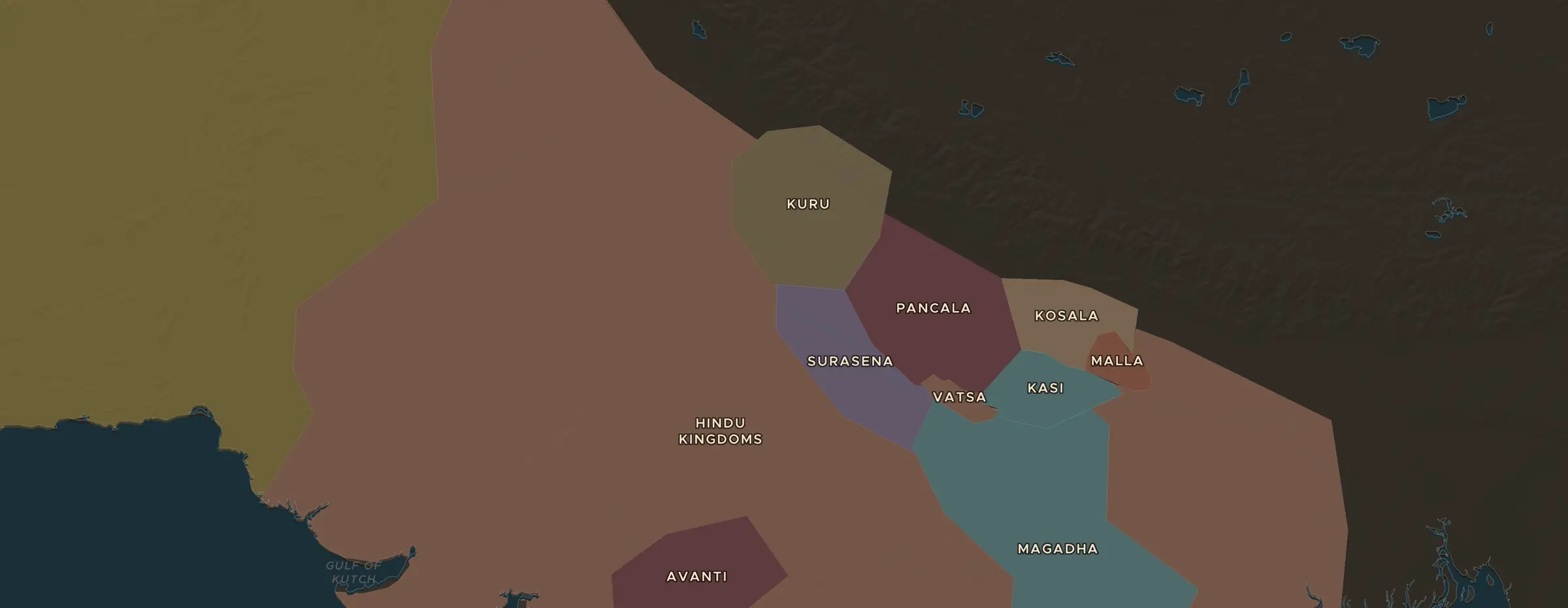 Die ChronoAtlas-Karte im Jahr 500 v. Chr., mit allen Stationen dieser Stunde