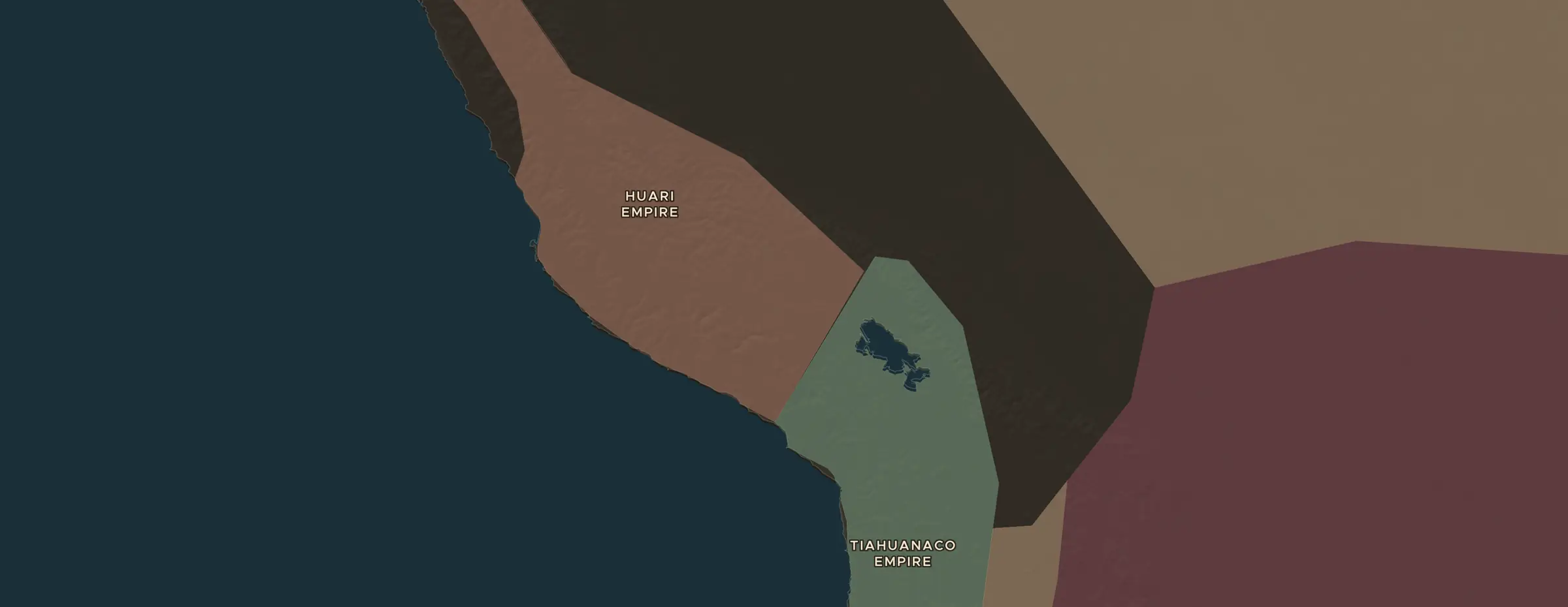 El mapa de ChronoAtlas en 700 d. C., con los lugares que visita esta lección
