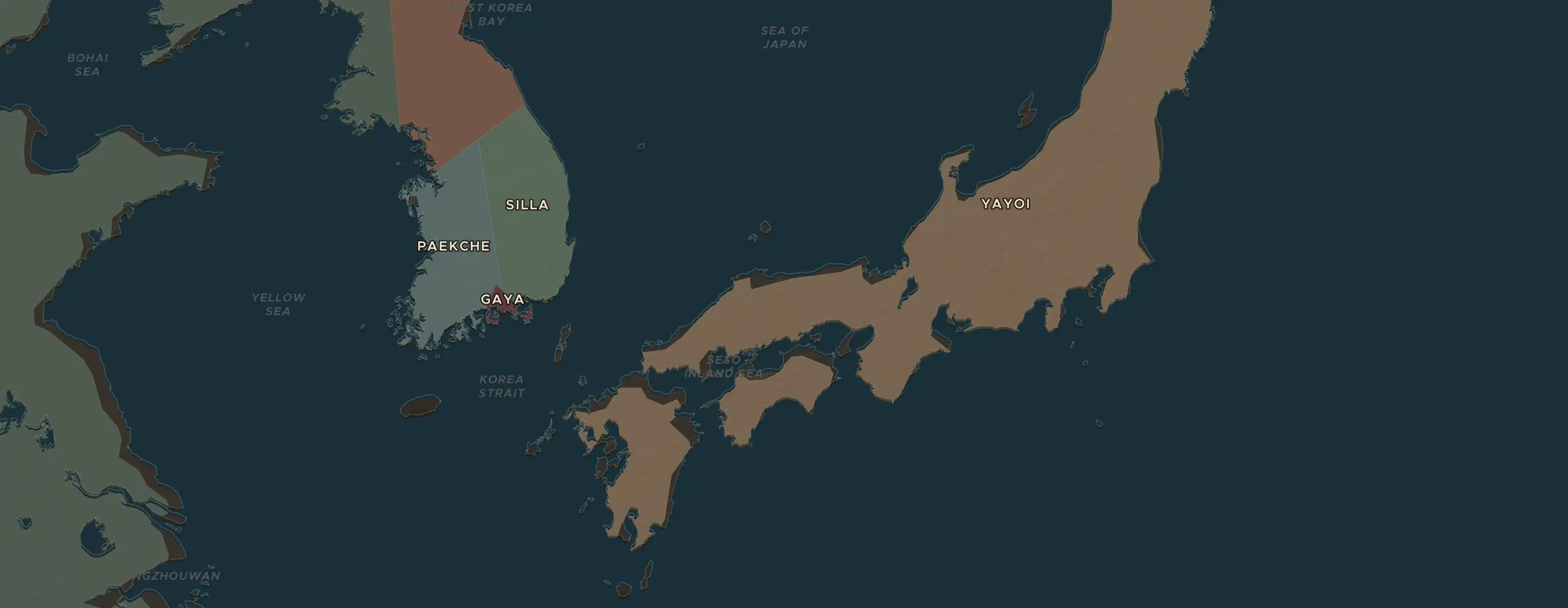 El mapa de ChronoAtlas en 100 d. C., con los lugares que visita esta lección