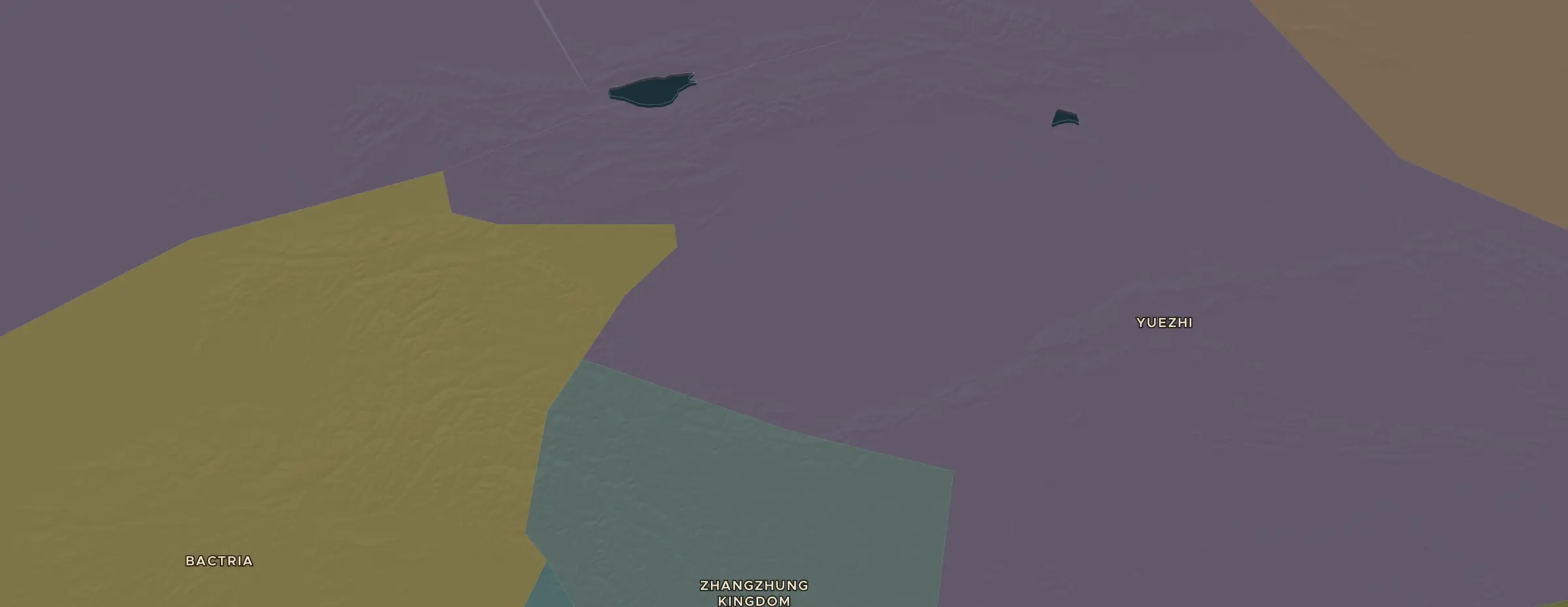 De ChronoAtlas-kaart in 130 v.Chr., met de plekken uit deze les