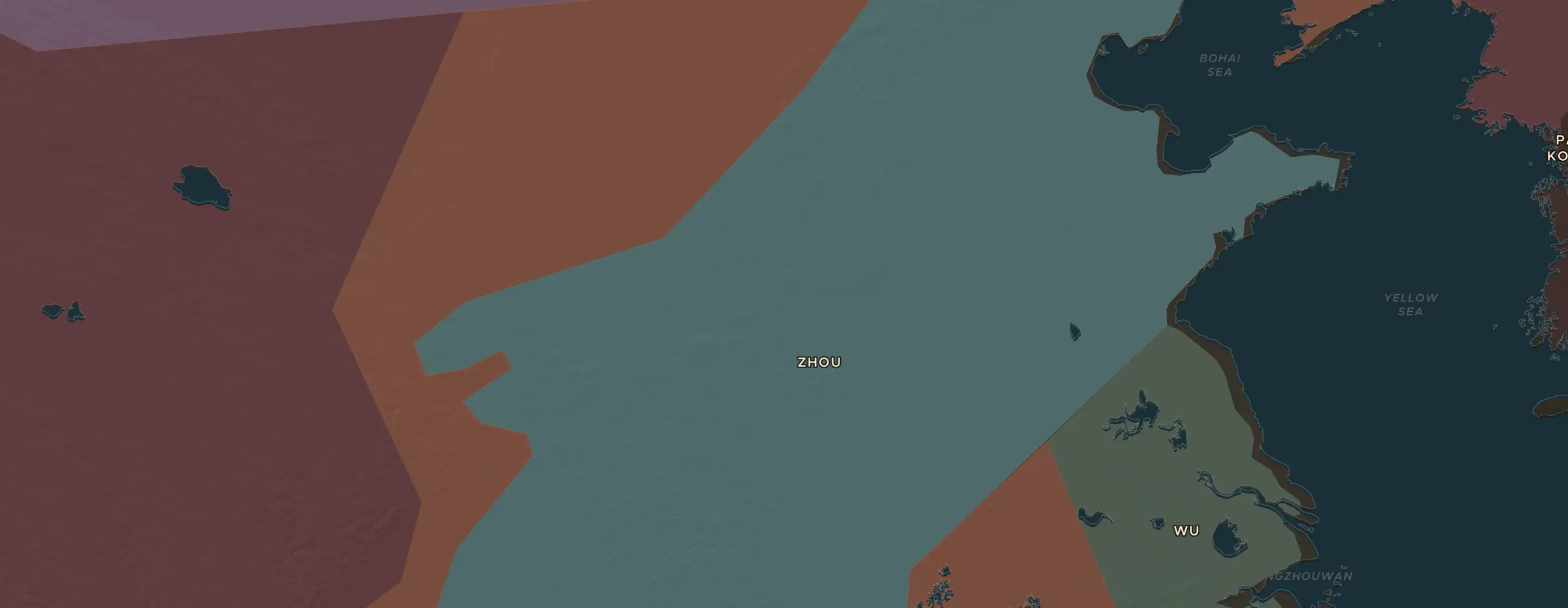 De ChronoAtlas-kaart in 1000 v.Chr., met de plekken uit deze les