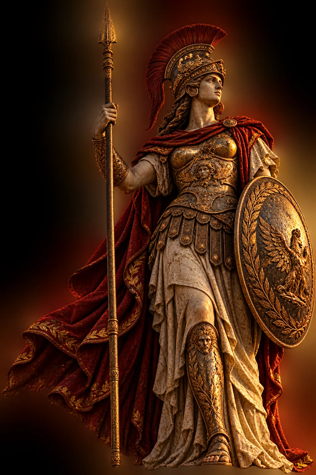 Marble statue of Minerva, goddess of wisdom